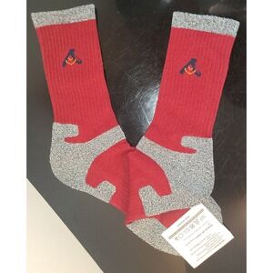 NWT 1 Pair Active Hiking Peace of Foot Mid-Weight Maroon Gray Socks Korea 9"